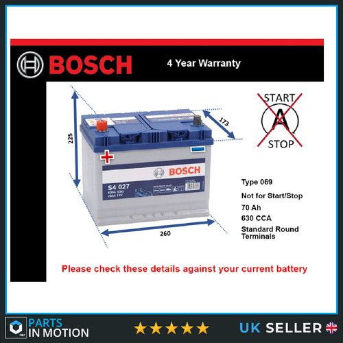 Car battery s4027 bosch 069 - car,