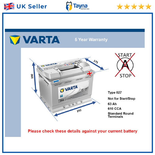 Car battery d15 varta - car, 610a