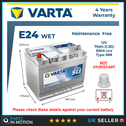 Car battery e24 varta 069 - battery, 630a
