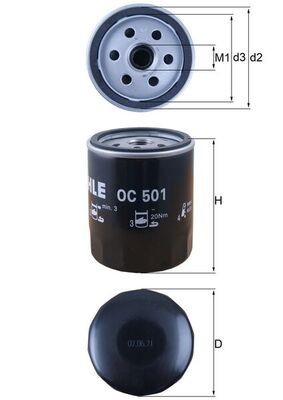 Mahle oc501 oil - oc501,